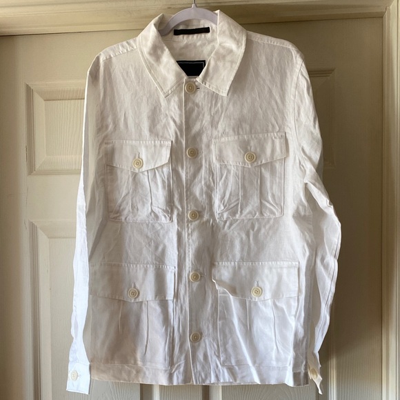 Todd Snyder 100% Linen White Button-Up Shirt Jacket Sz M.NWOT